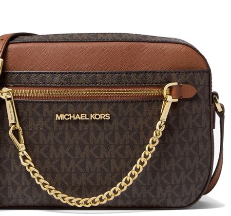 michael kors jet set large crossbody oyster|Jet Set Large Logo Crossbody Bag .